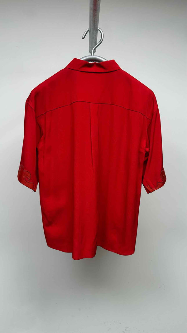 Toga Pulla S/S Faux-leather Fringed Western Shirt