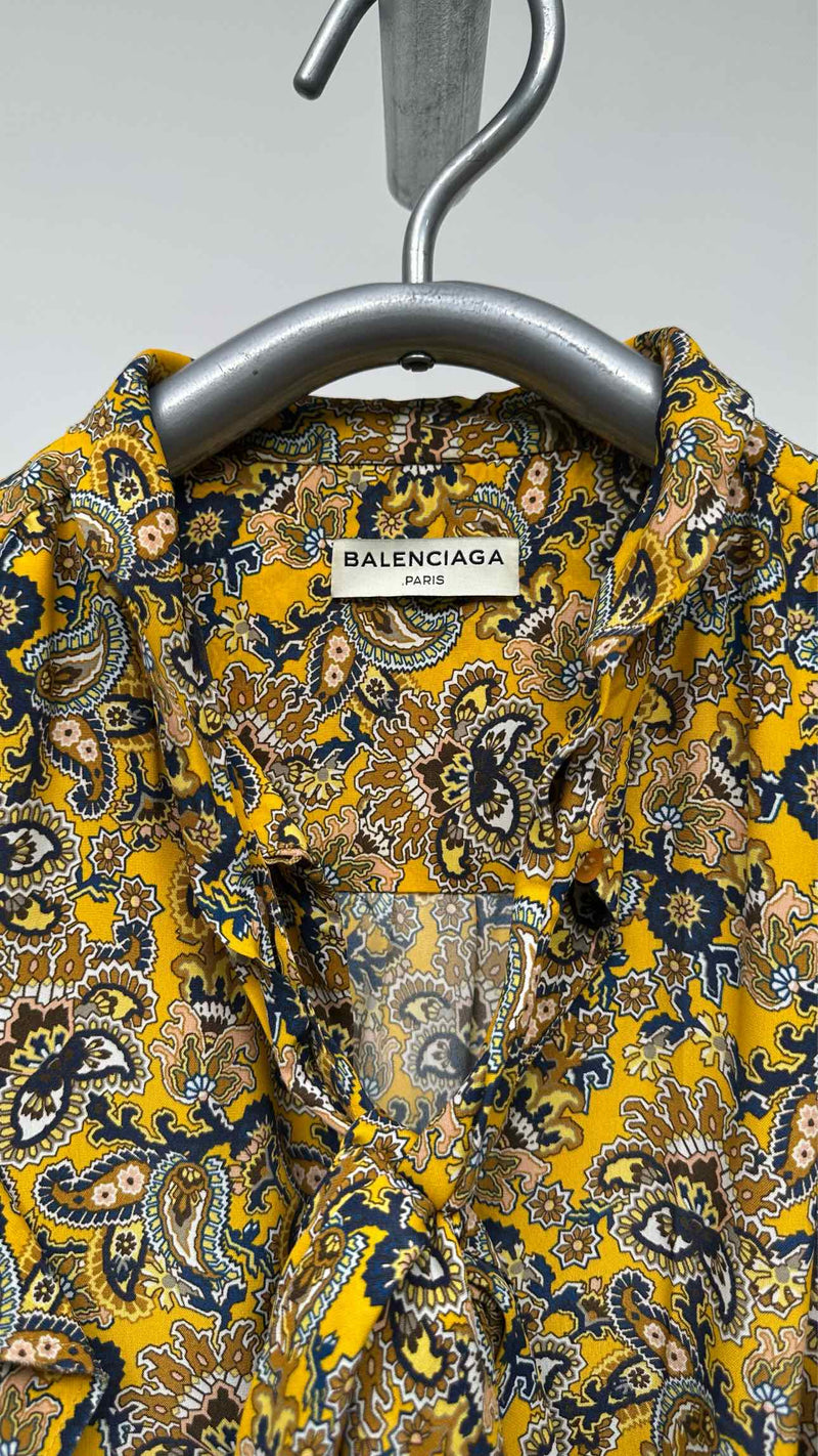 Balenciaga N/S Frill Paisley Blouse