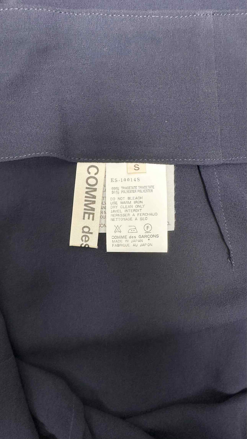 Black Comme Des Garçons Satin Sheer Double Layer Wrap Skirt