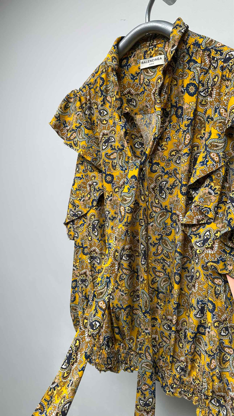 Balenciaga N/S Frill Paisley Blouse