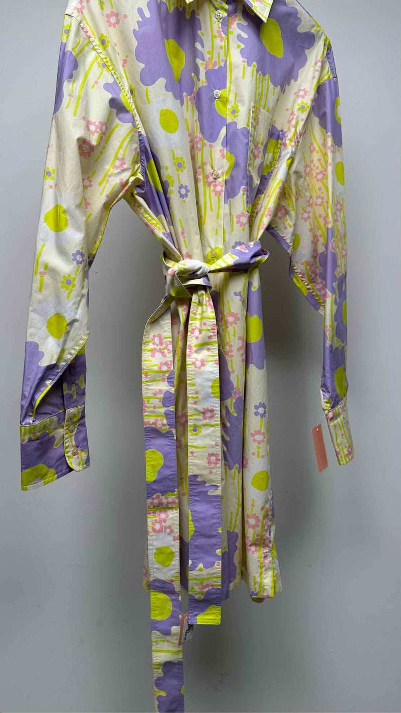 Sportmax Belted Floral Oversized Shirt Dress
