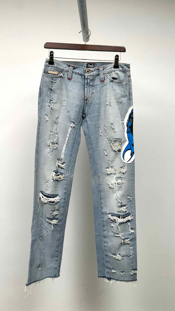 Dolce & Gabbana X DC Comics Distressed Badman Patch Jeans