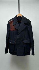 Margiela Leather Canvas Trench Jacket