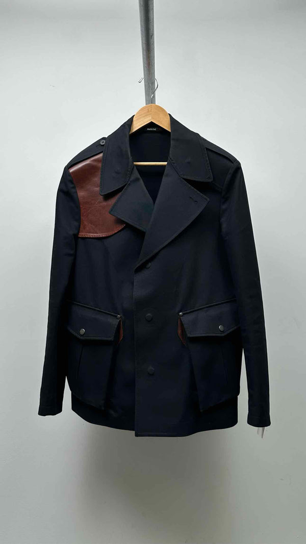 Margiela Leather Canvas Trench Jacket