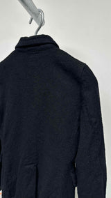 Black Comme Des Garçons Faux-Fur Wool Jacket