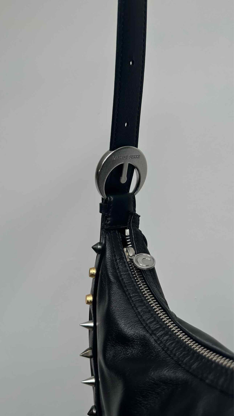 Marine Serre Crescent Moon Studded Bag