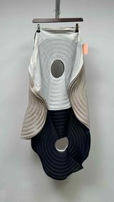 Issey Miyake Link Rings Tricolor Pleats Long Skirt