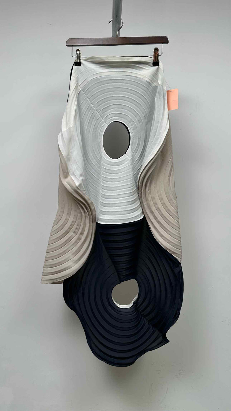 Issey Miyake Link Rings Tricolor Pleats Long Skirt