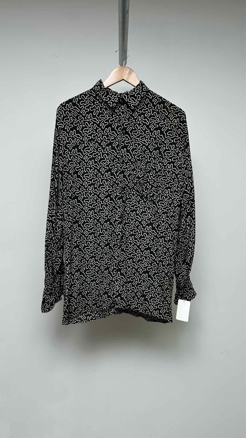 Paula & Mopitz Chain-printed Satin Shirt