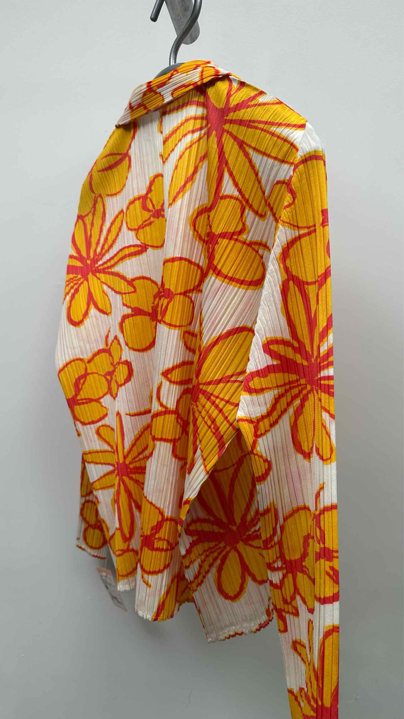 Pleats Please Floral Pleated  Shirt