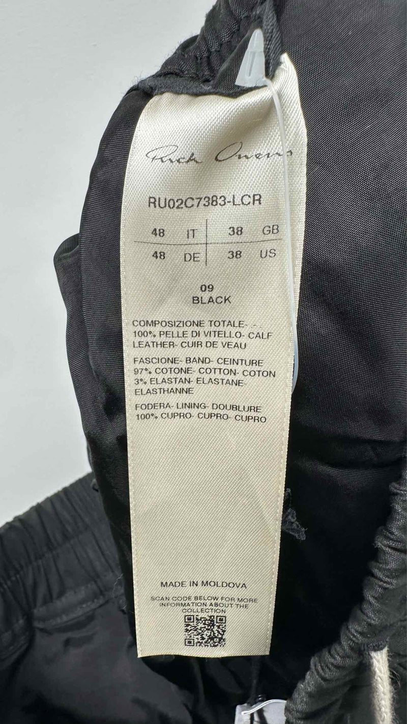 Rick Owens Basket Swingers Leather Shorts