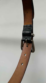 Giorgio Armani Crocodile Embossed Leather Belt