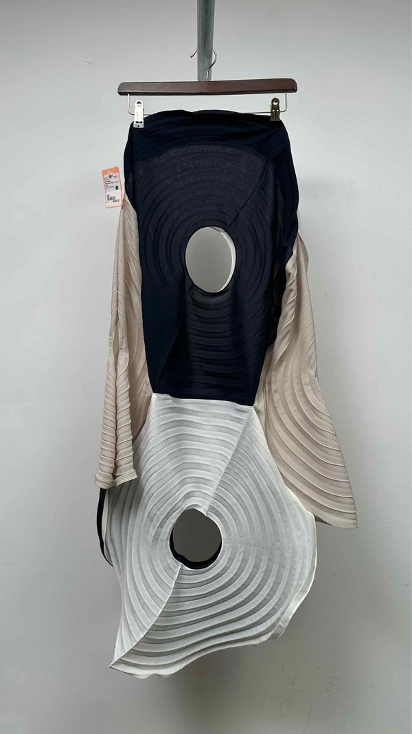 Issey Miyake Link Rings Tricolor Pleats Long Skirt