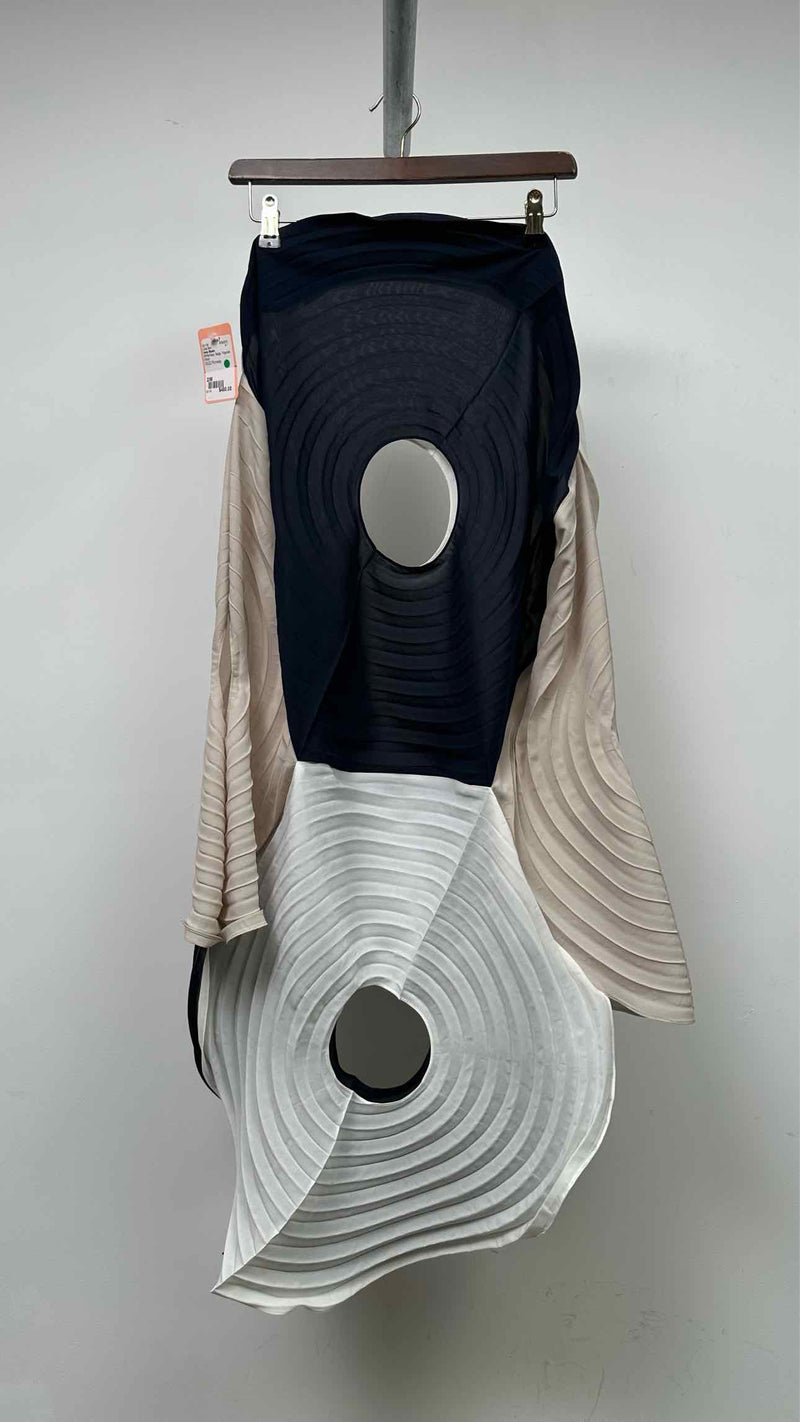 Issey Miyake Link Rings Tricolor Pleats Long Skirt