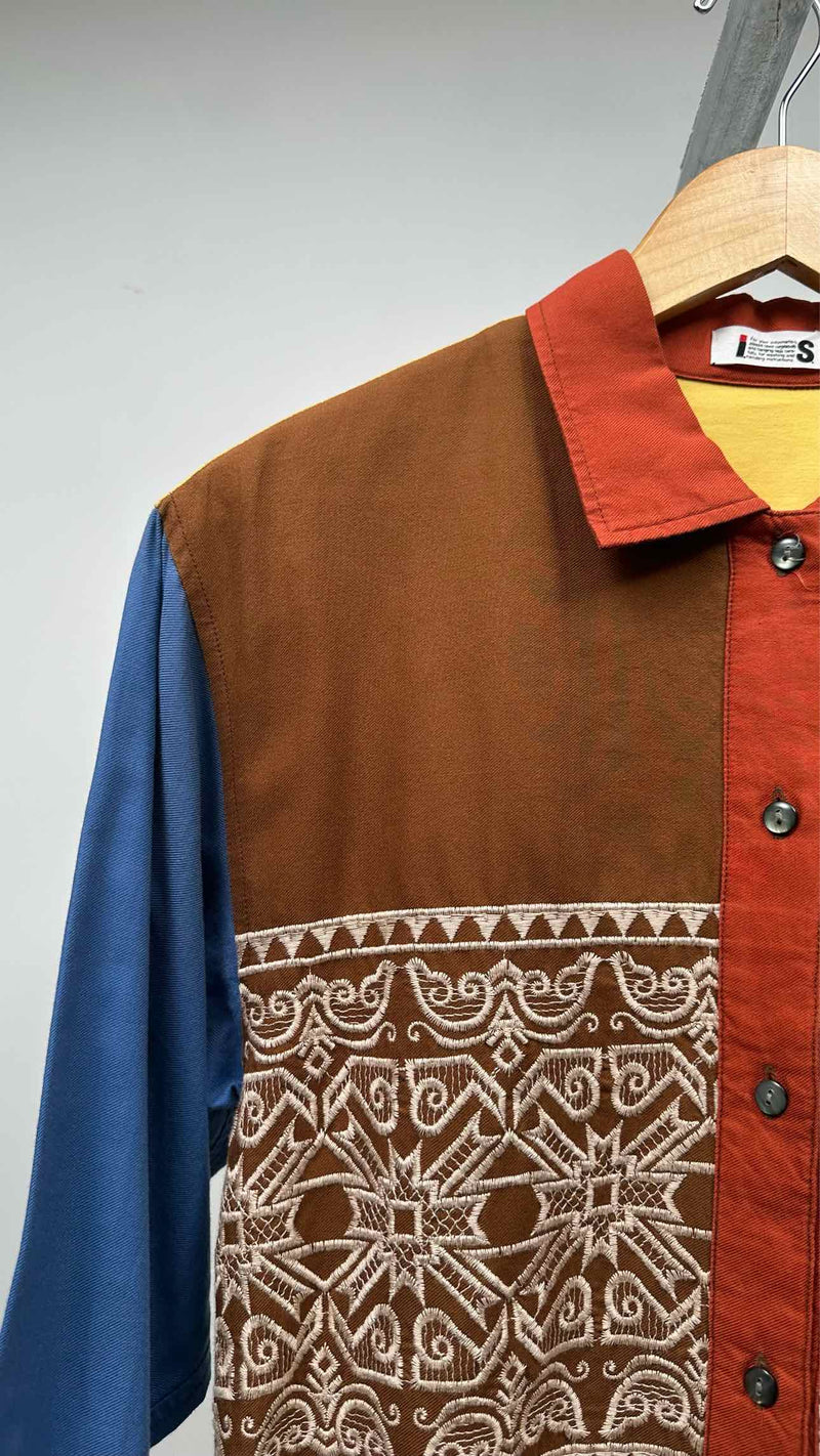 Issey Sport Color-Blocking Embroidered Shirt