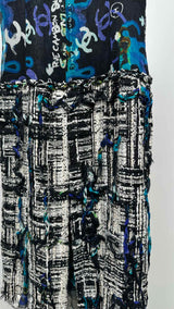 Chanel N/S Graffiti-mesh Tweed Hybrid Dress
