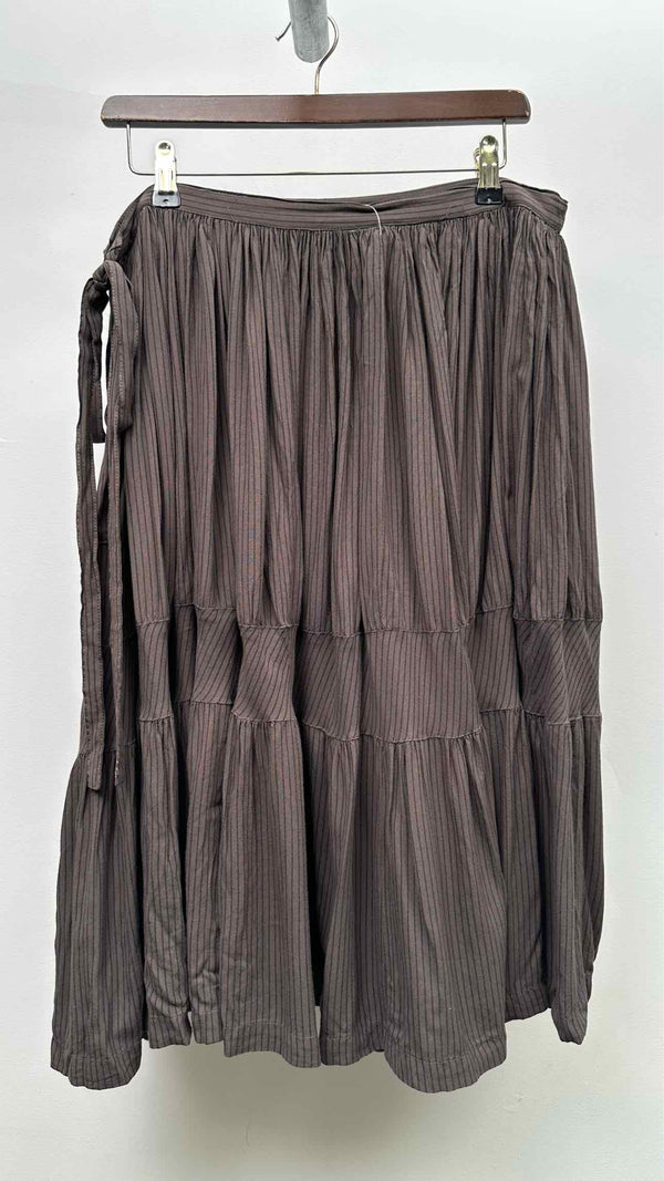 Comme Des Garcons Stripe Wrap Pleated Wide Skirt