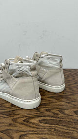 Chanel CC Logo Suede Mesh High-Top Sneakers