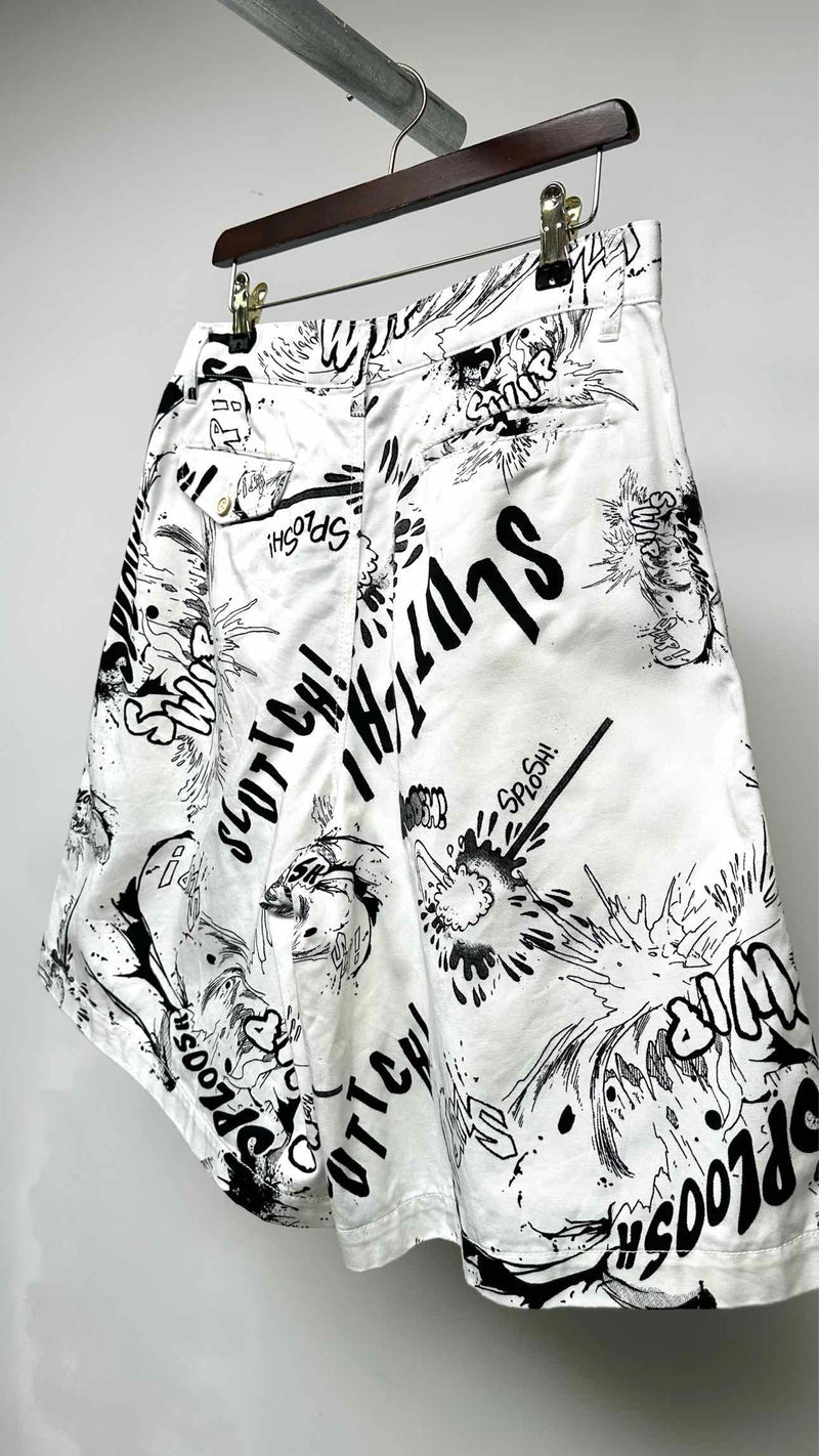 Comme Des Garçons Shirt Printed Wide Shorts
