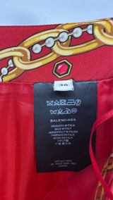 Balenciaga Printed Pleated Skirt