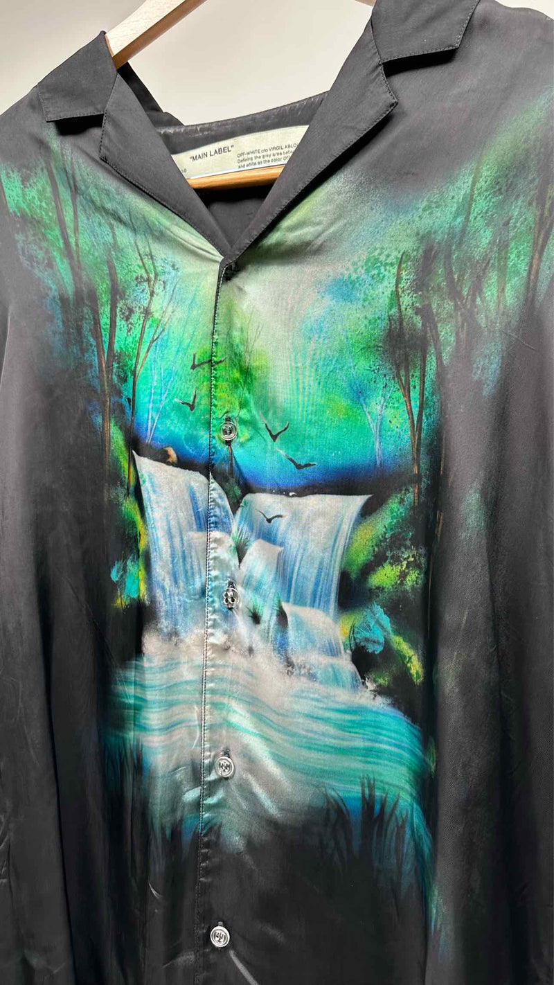 Off-White S/S Printed Satin Shirt