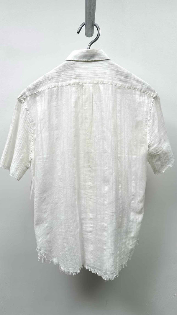 Saint Laurent S/S Raw-end Stripe Sheer Shirt