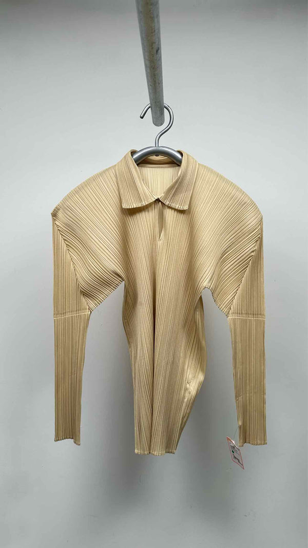 Pleats Please L/S Pleated Polo Shirt