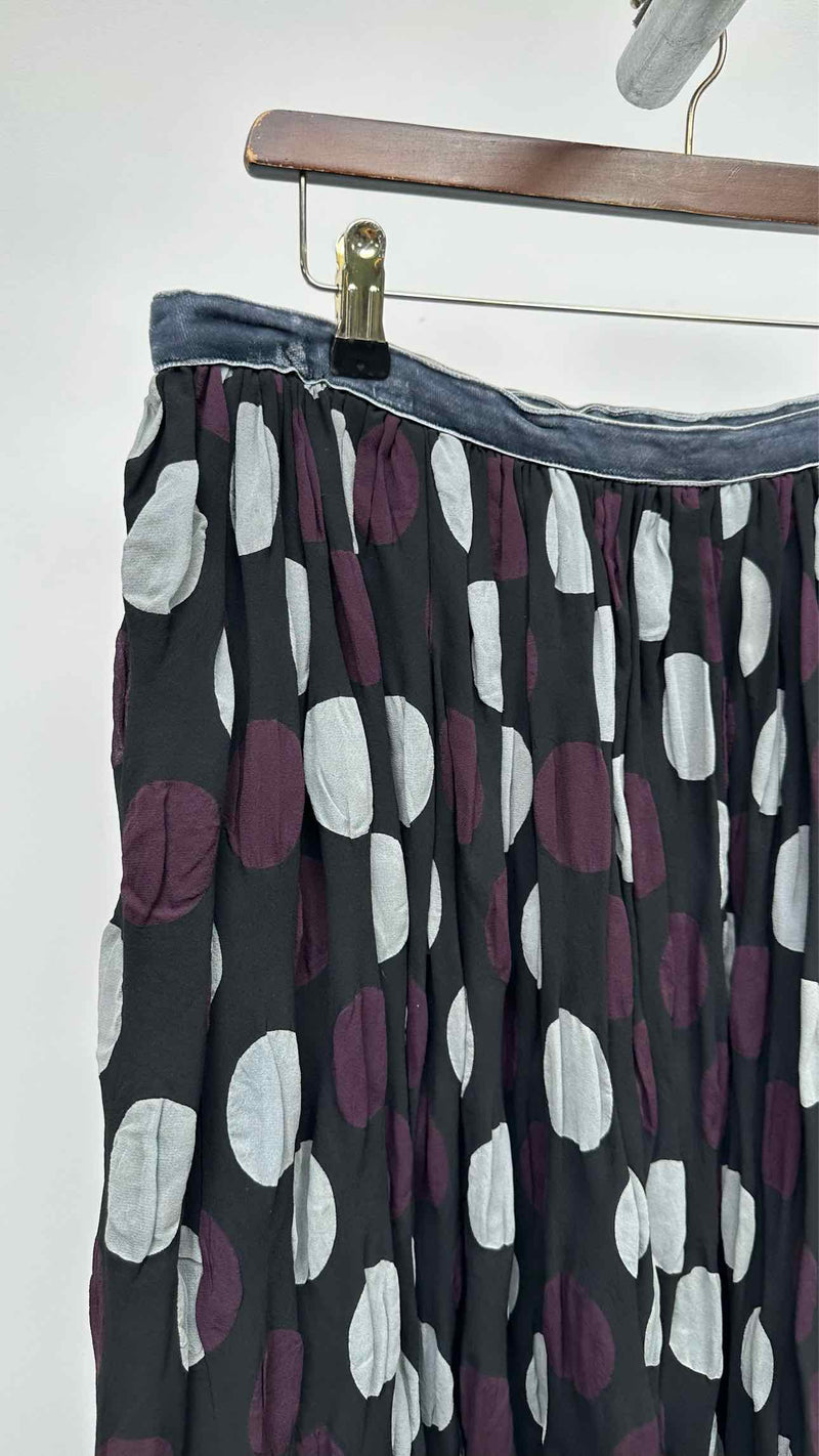 Y's Asymmetrical Polka-dot Layered Skirt