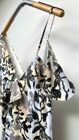 Adeam N/S Asymmetrical Floral Long Dress