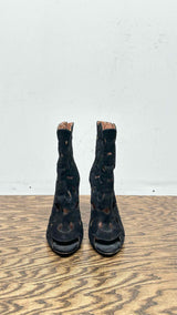 Alaia Suede Lazer-cut Heel Boots