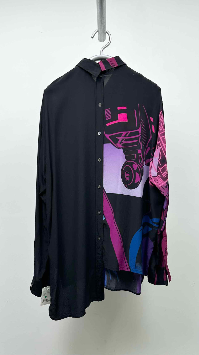 Lanvin X DC Comics Printed Docking Silk Shirt