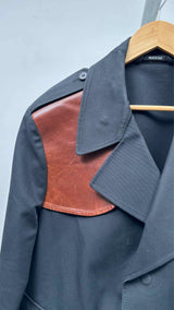 Margiela Leather Canvas Trench Jacket