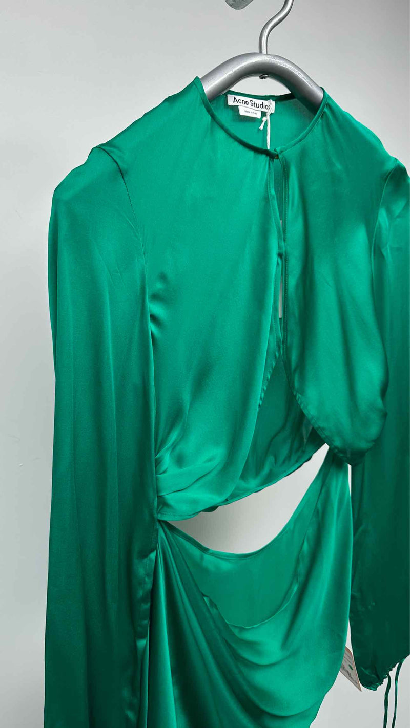 Acne Studios L/S Asymmetrical Cut Out Silk Dress