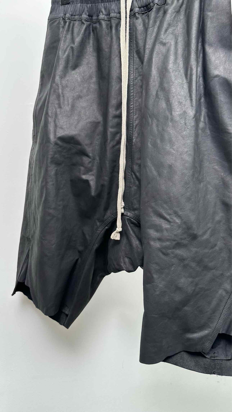 Rick Owens Basket Swingers Leather Shorts