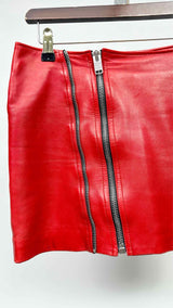Saint Laurent Zip-up Leather Mini Skirt