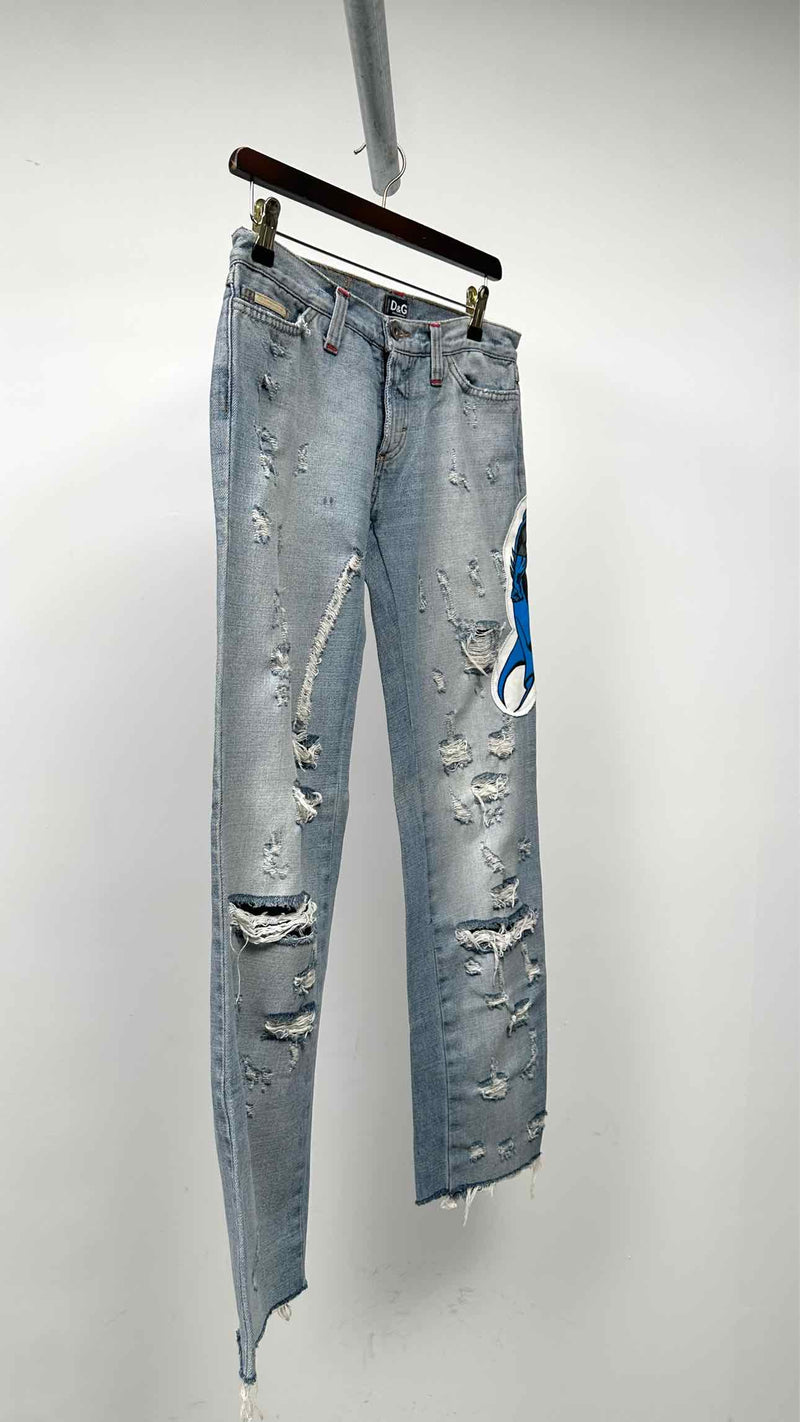 Dolce & Gabbana X DC Comics Distressed Badman Patch Jeans