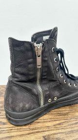 Rick Owens Agstreat Sole Leather High Sneakers