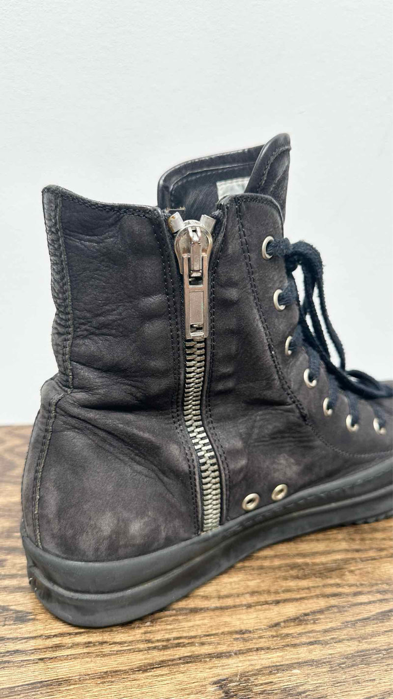 Rick Owens Agstreat Sole Leather High Sneakers