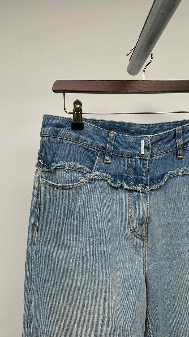 Givenchy Distressed Waist Docking Wide Jeans