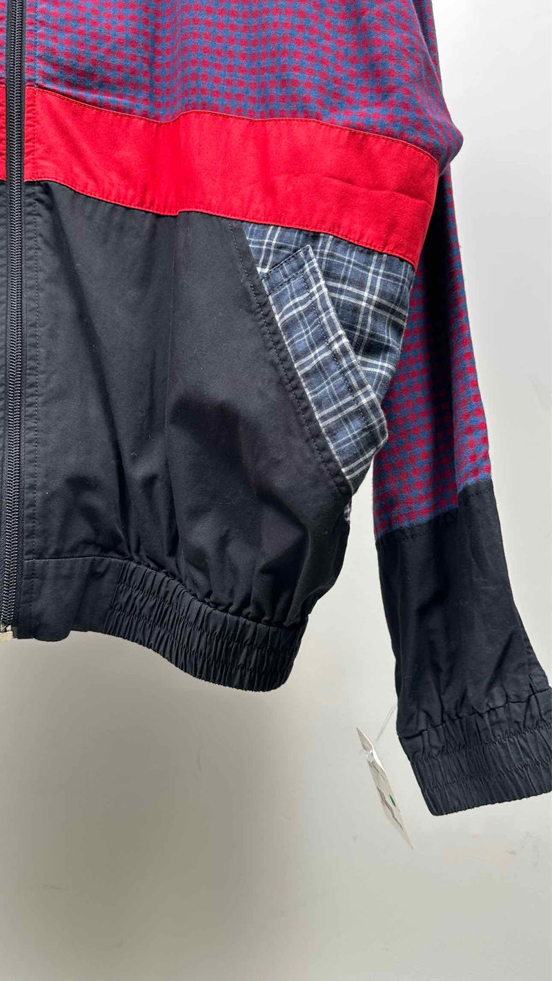 Balenciaga Plaid Color-Blocking Jacket