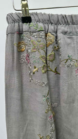 By Walid Floral-embroidered Easy Pants
