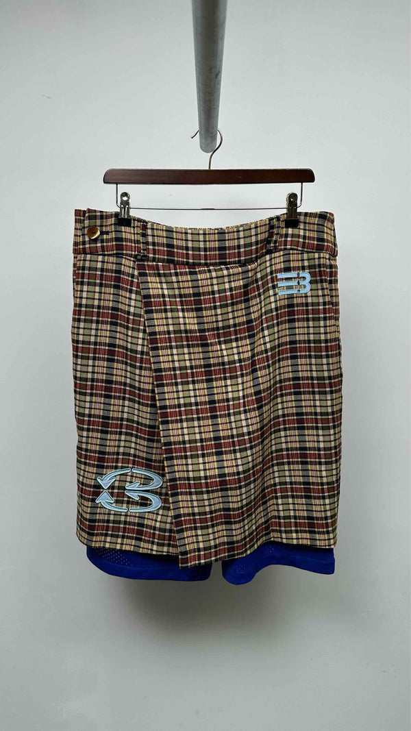 NAMESAKE Plaid Layered Shorts