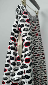 Black Comme Des Garçons Printed Pleated Easy Skirt