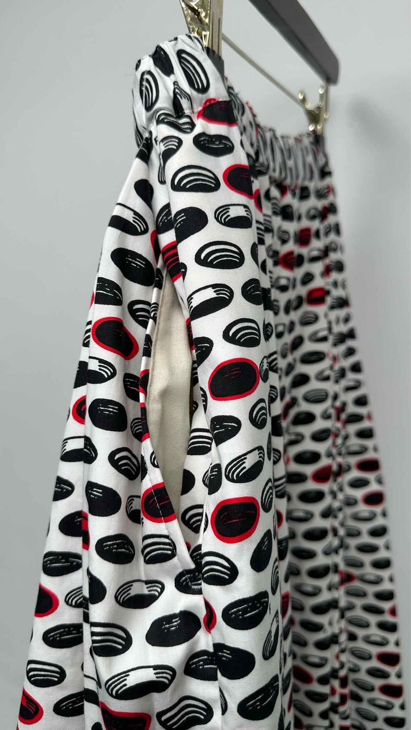 Black Comme Des Garçons Printed Pleated Easy Skirt