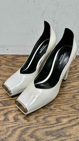 Calvin Klein 205W39NYC Metal Toe Patent Leather Heels