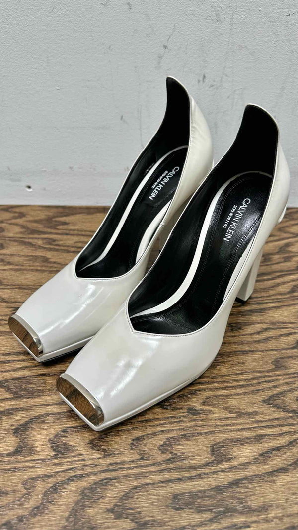 Calvin Klein 205W39NYC Metal Toe Patent Leather Heels