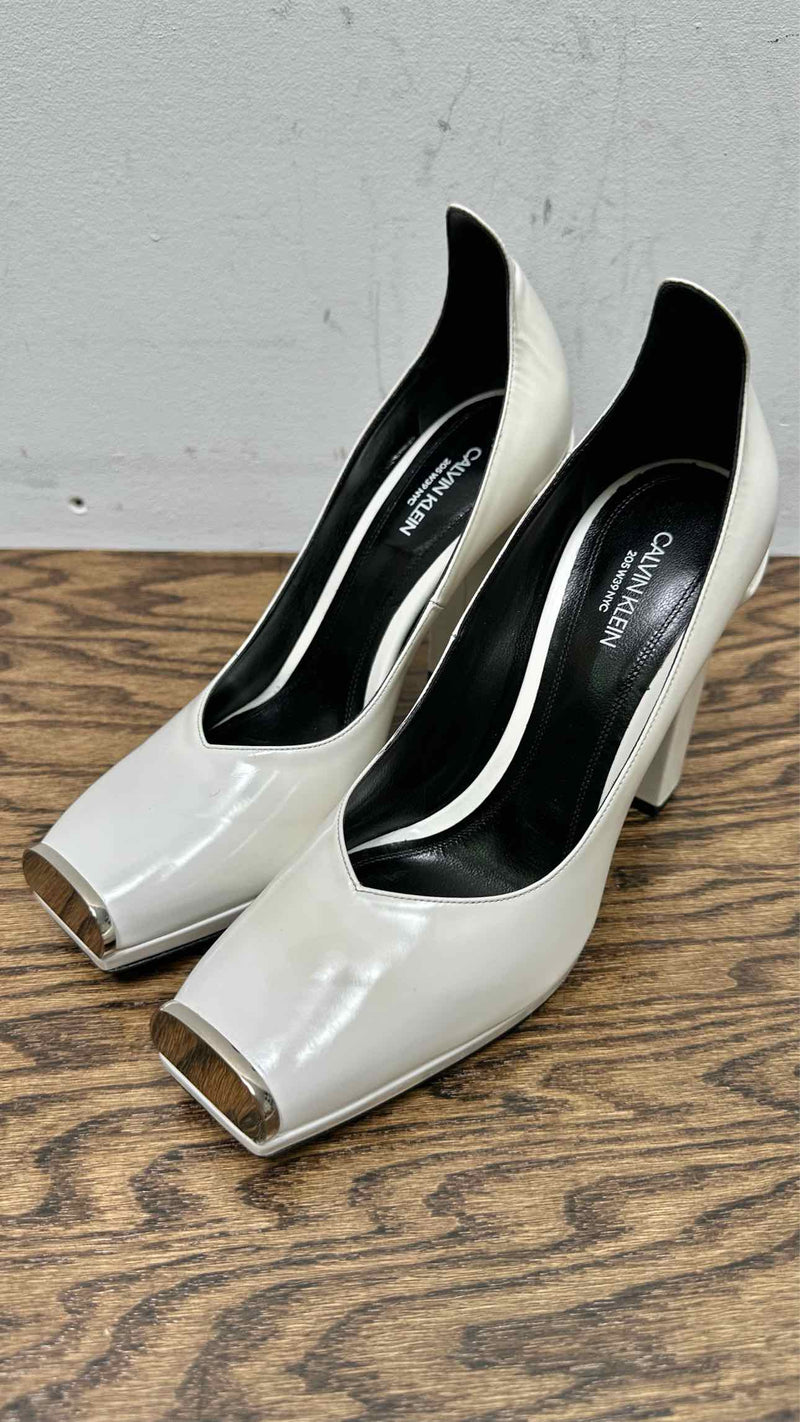 Calvin Klein 205W39NYC Metal Toe Patent Leather Heels