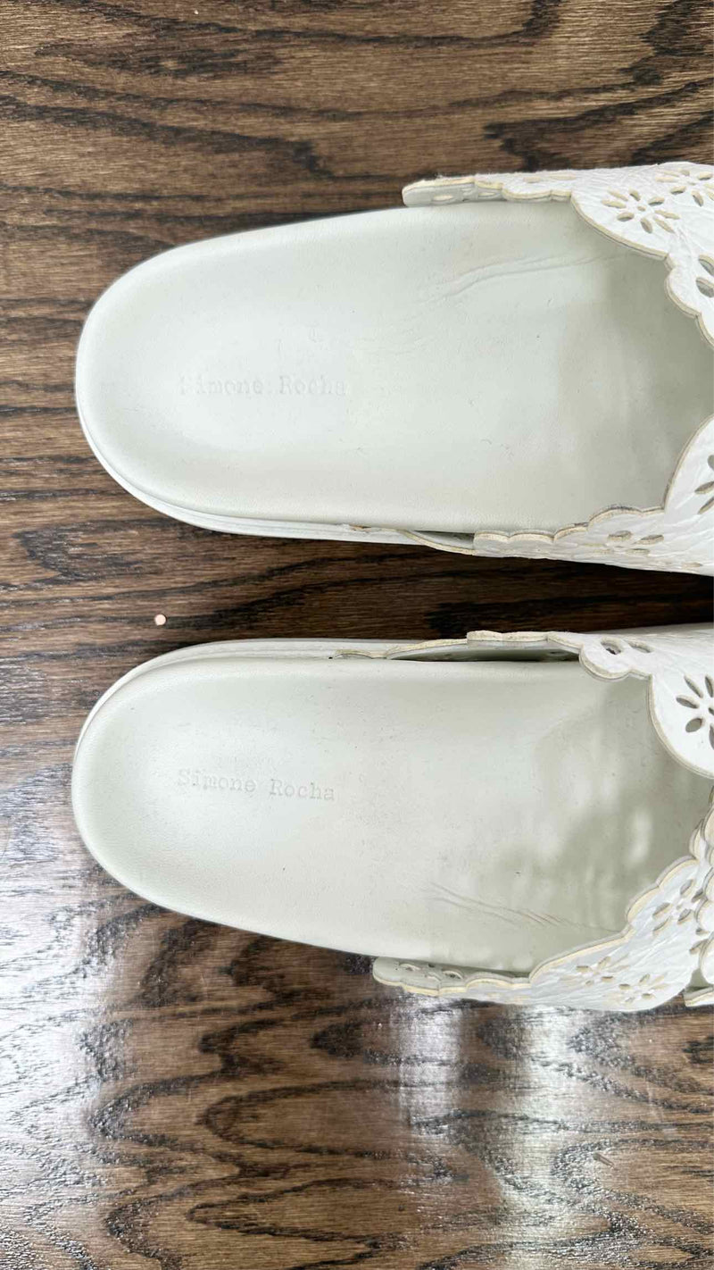 Simone Rocha Lacer-cut Floral Slides
