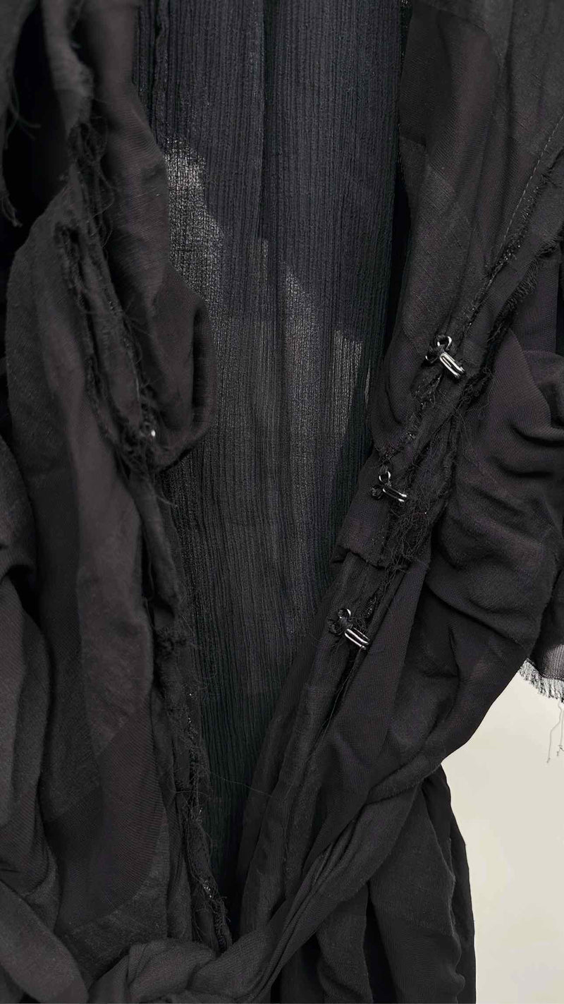 A Tentative Atelier S/S Satin Layered Raw-end Dress Coat