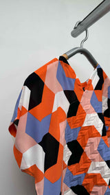 Issey Miyake S/S Asymmetrical Geometric Strech Pleats Top